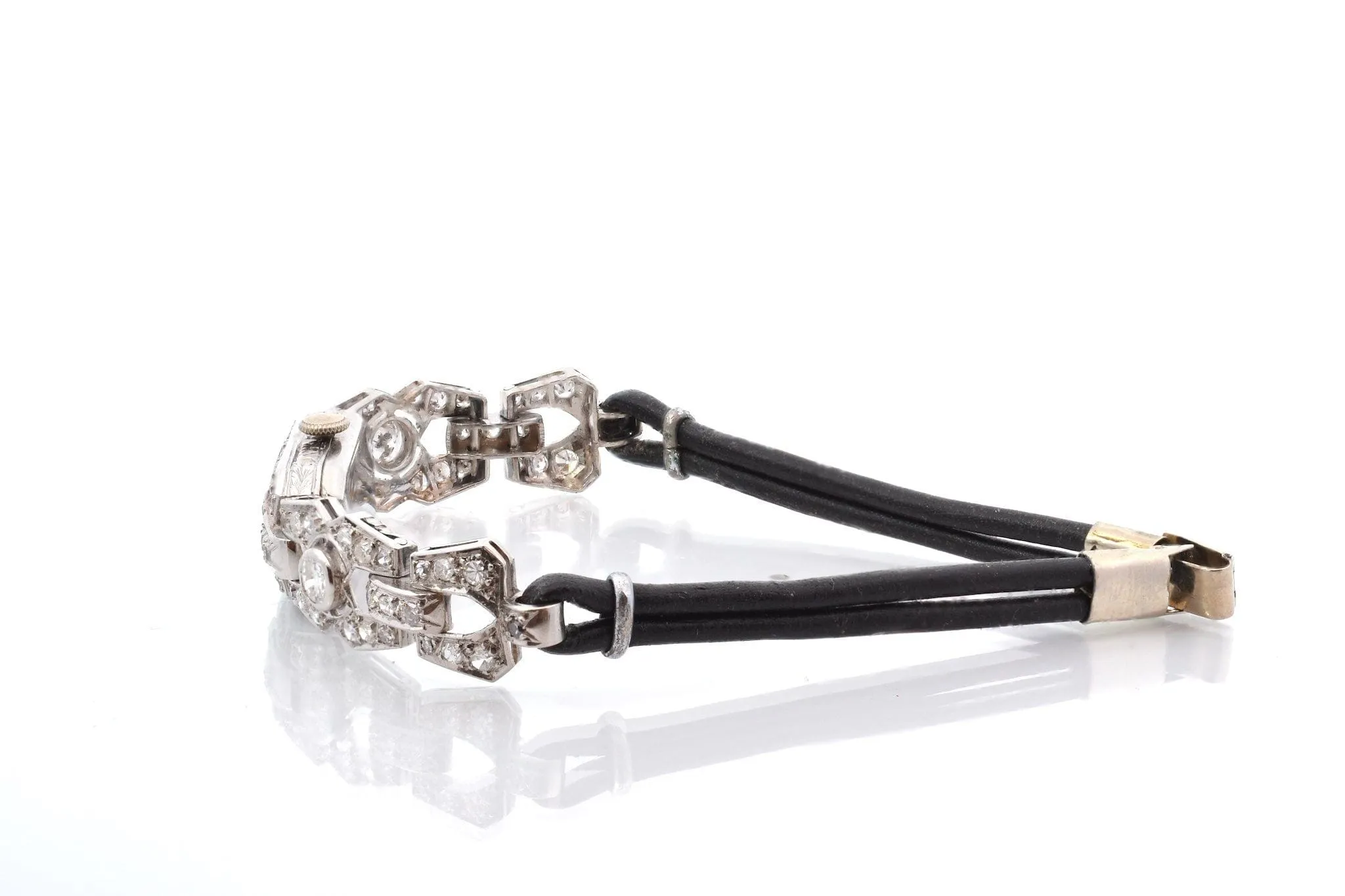 Montre Art déco en or blanc 18k et diamants sold by 58 Facettes product image thumbnail 3