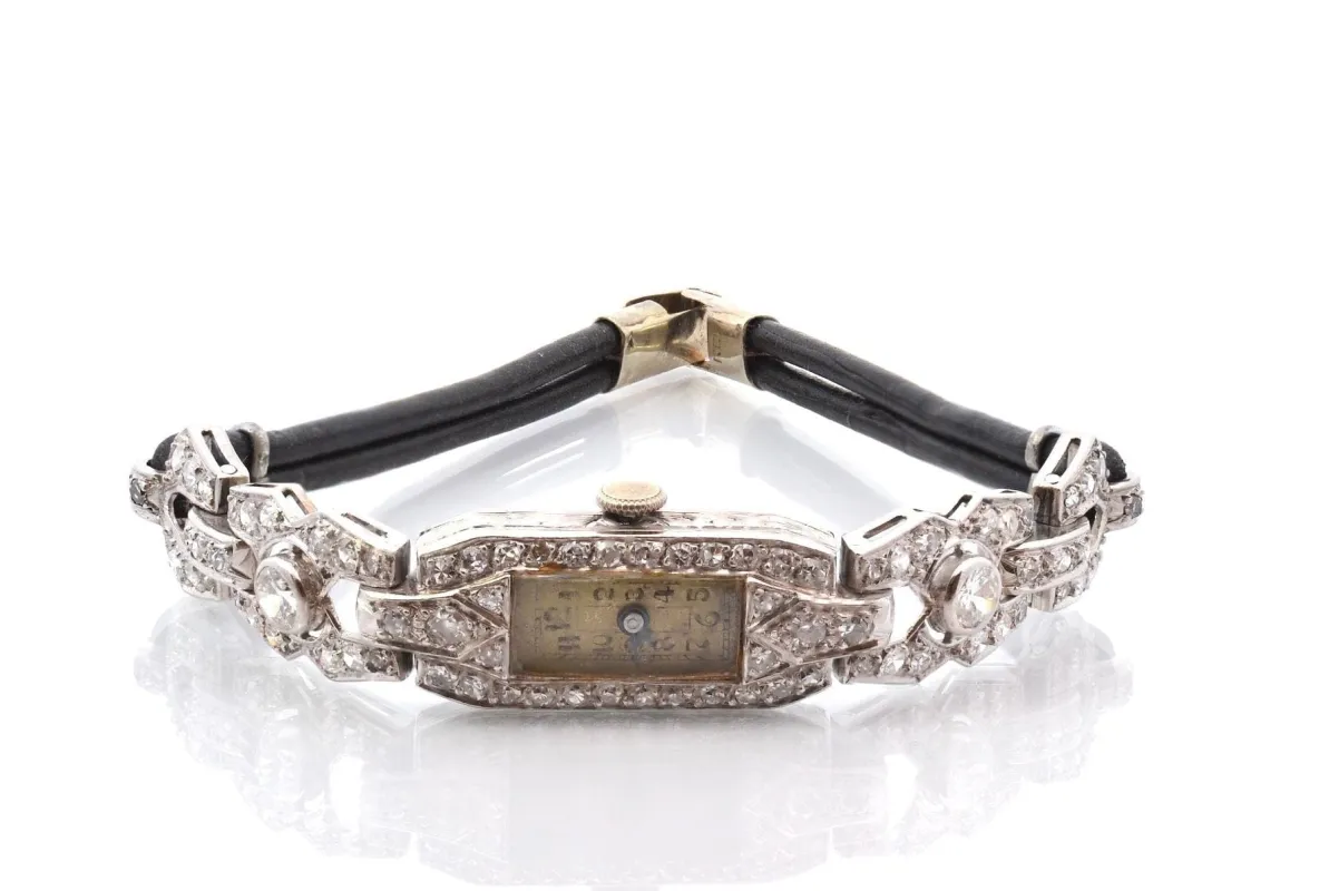 Montre art déco diamants en or 18k sold by 58 Facettes