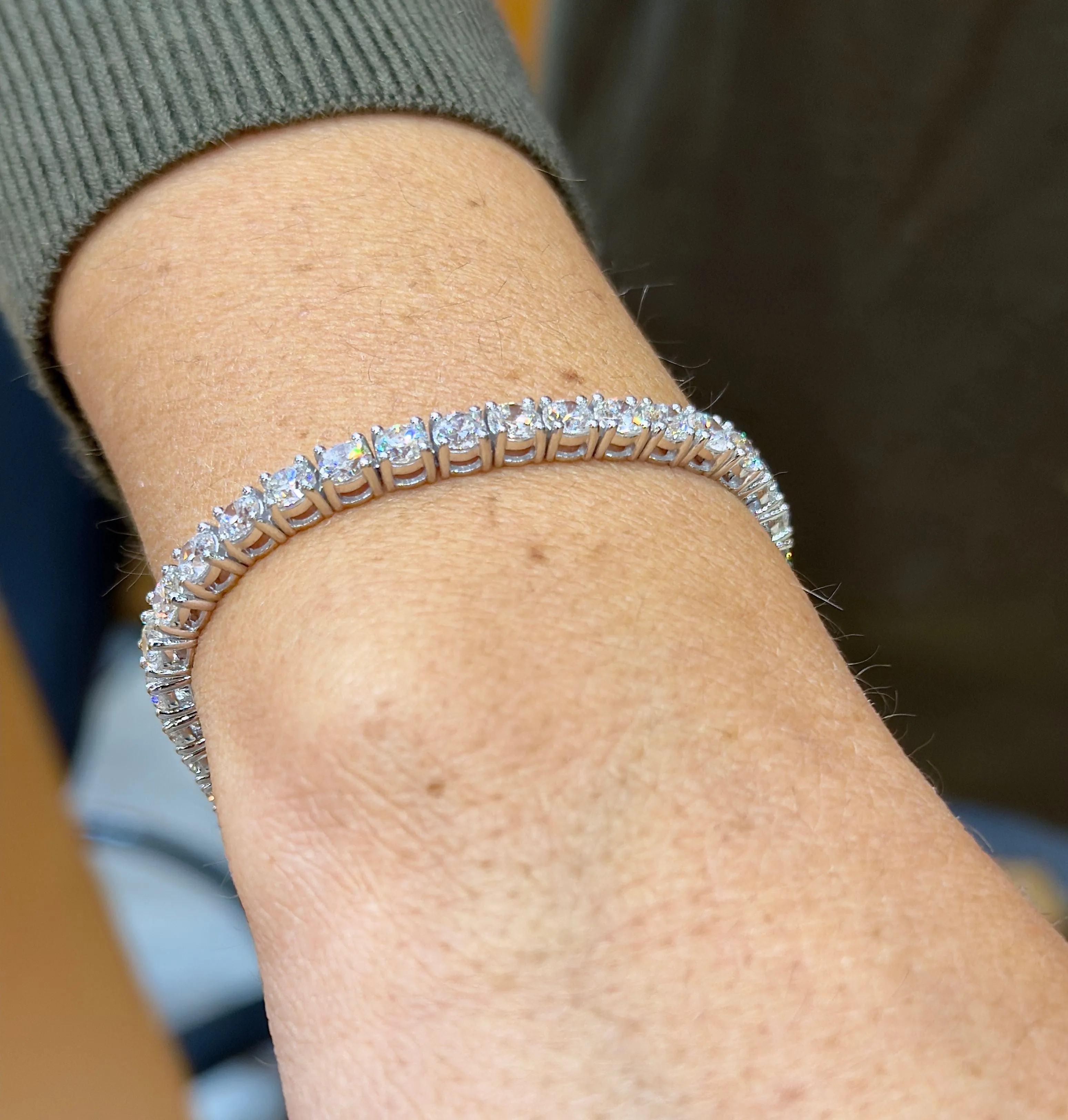 Bracelet tennis or blanc et diamants sold by 58 Facettes product image thumbnail 2