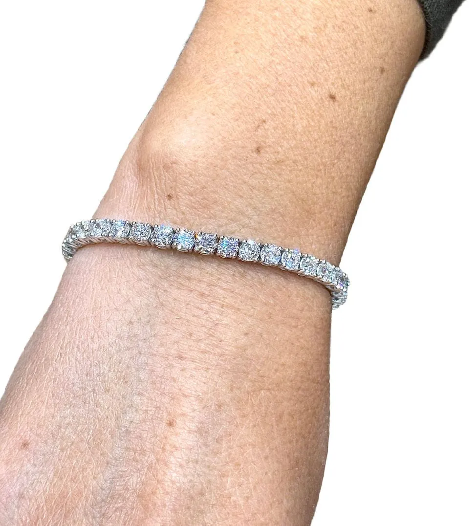 Bracelet tennis or blanc et diamants sold by 58 Facettes product image thumbnail 3