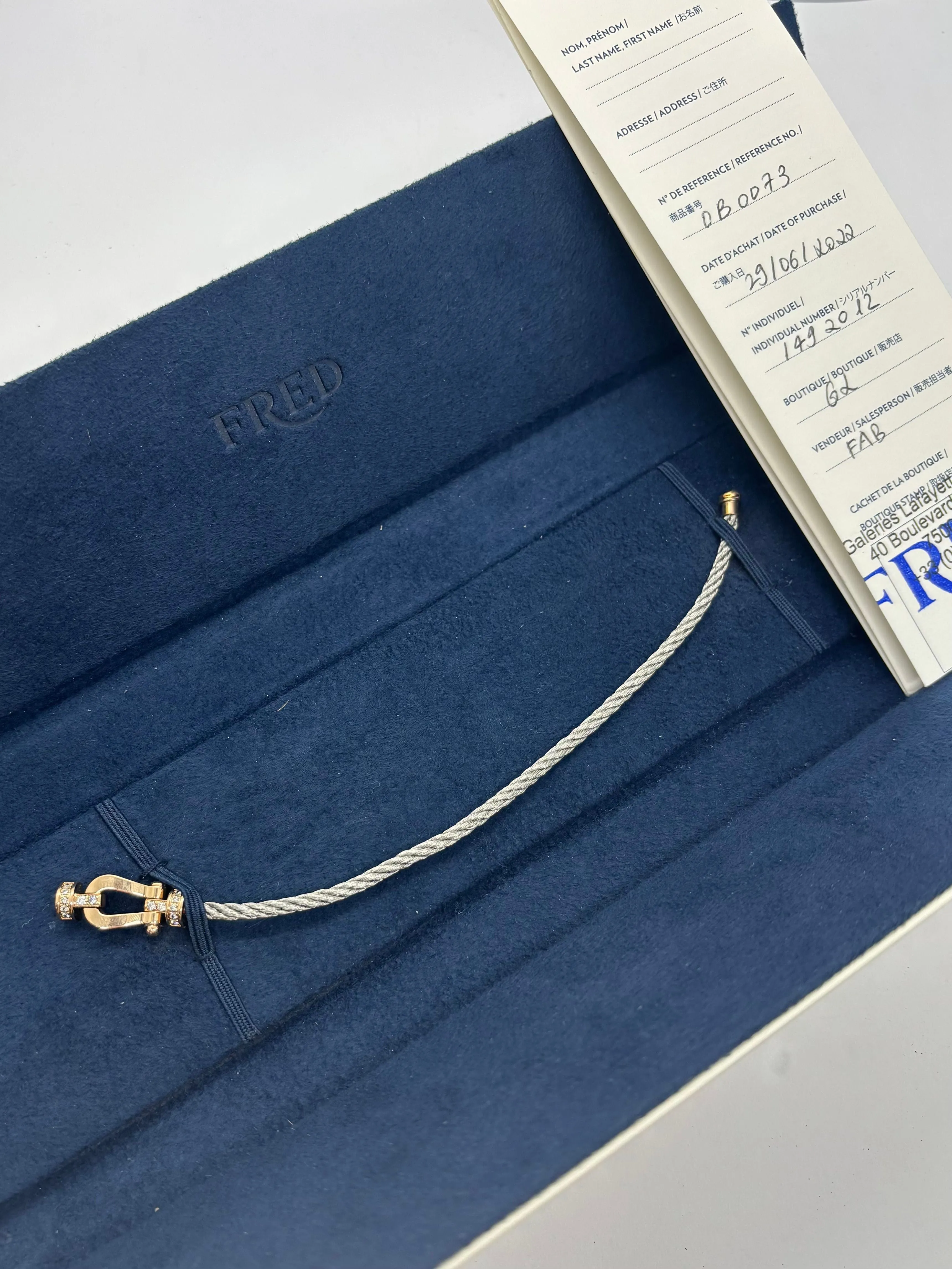 Bracelet Fred Force 10 or rose et diamants 0,12 ct sold by 58 Facettes product image thumbnail 2