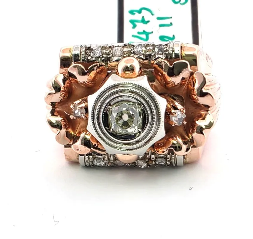 Bague en or rose avec diamants sold by 58 Facettes