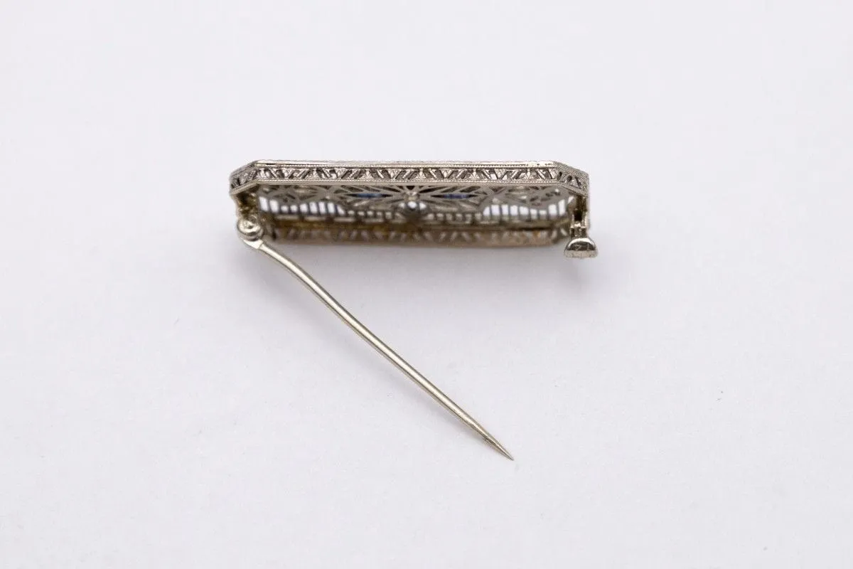 Broche Art déco en or blanc avec saphirs sold by 58 Facettes product image thumbnail 4