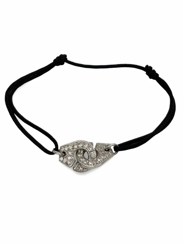 Bracelet Dinh Van Menottes or blanc et diamants sold by 58 Facettes