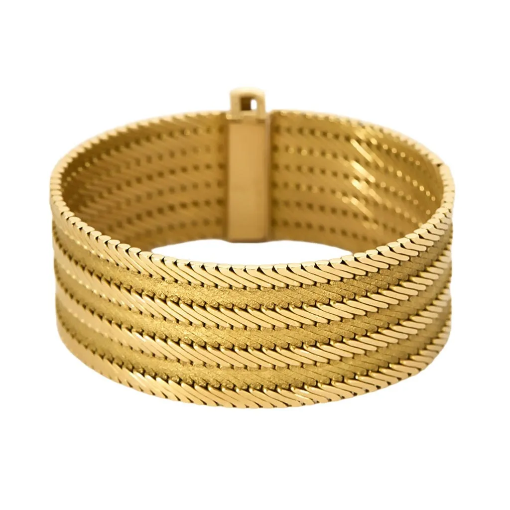 Georges Lenfant - Bracelet tissu Sergé en or jaune sold by 58 Facettes