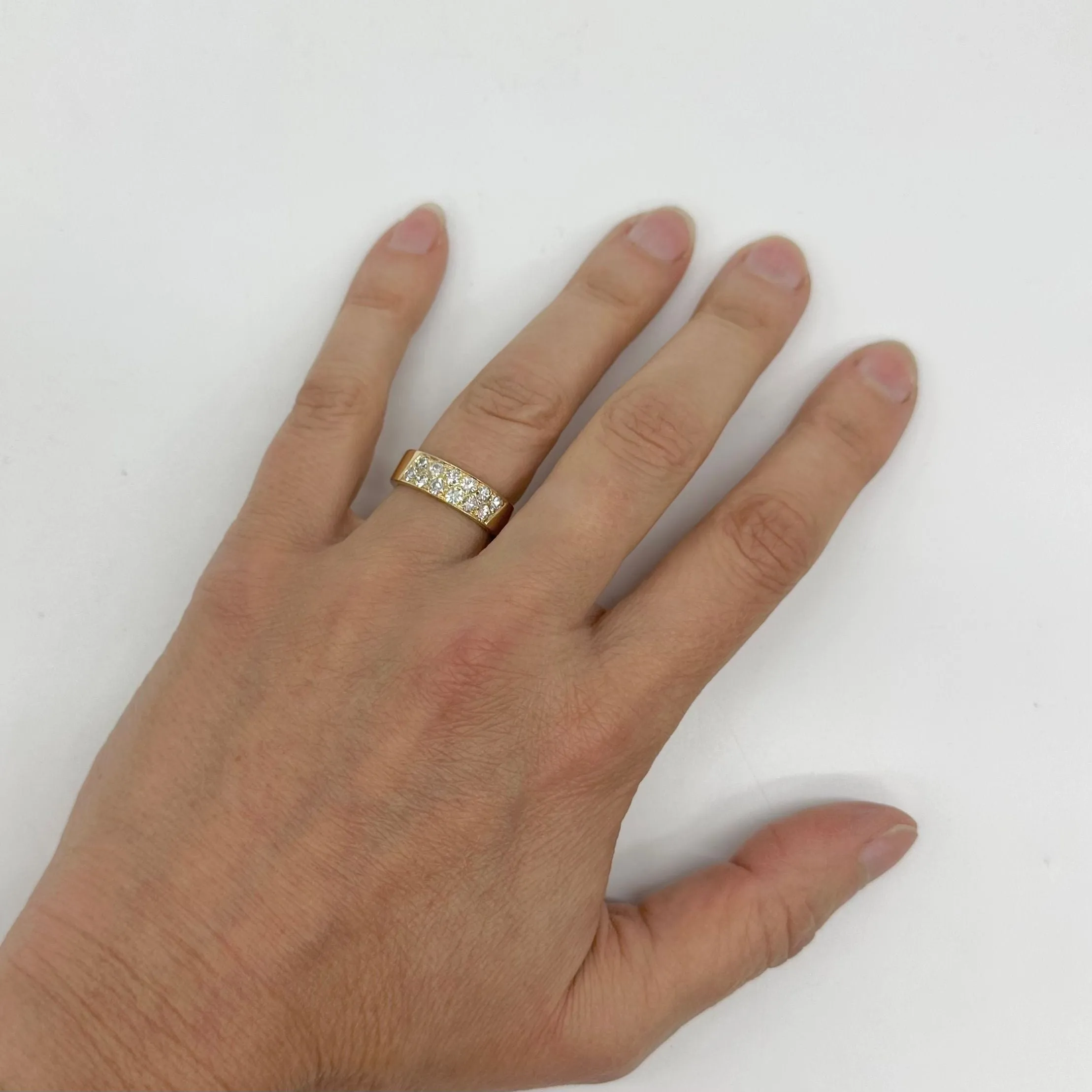 Bague jonc en or jaune 18 carats et diamants sold by 58 Facettes product image thumbnail 2