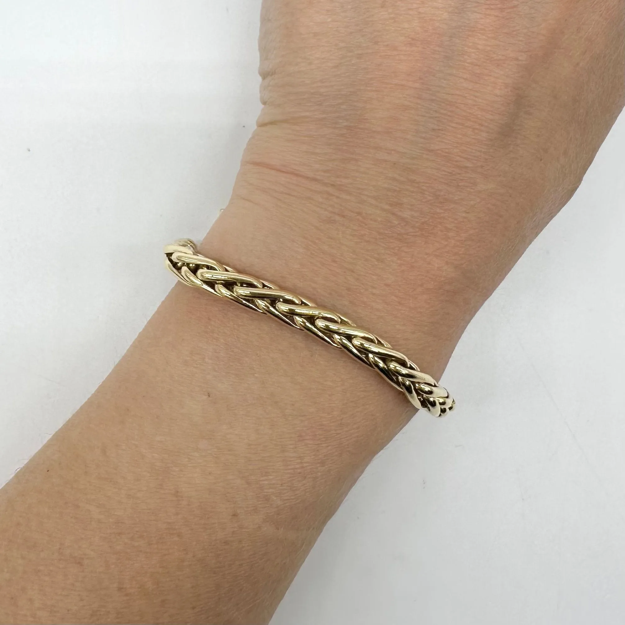 Bracelet maille palmier massif en or jaune 750 sold by 58 Facettes product image thumbnail 2