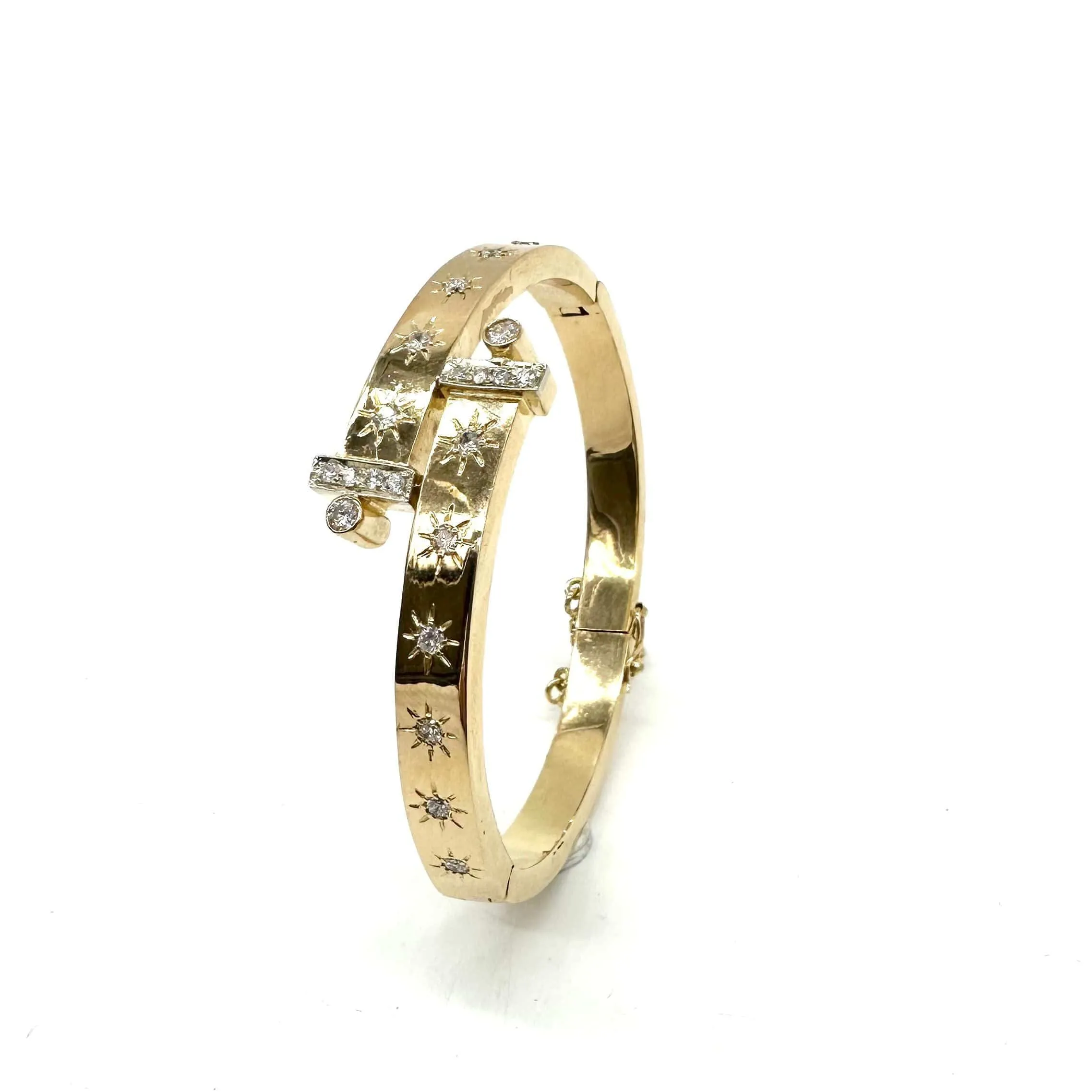 Bracelet jonc ouvrant or jaune et diamants sold by 58 Facettes product image thumbnail 5