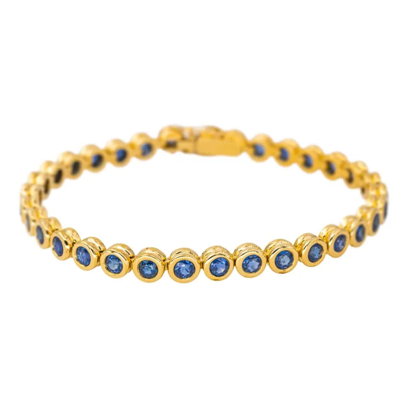 Bracelet Tennis Or jaune Saphir sold by 58 Facettes
