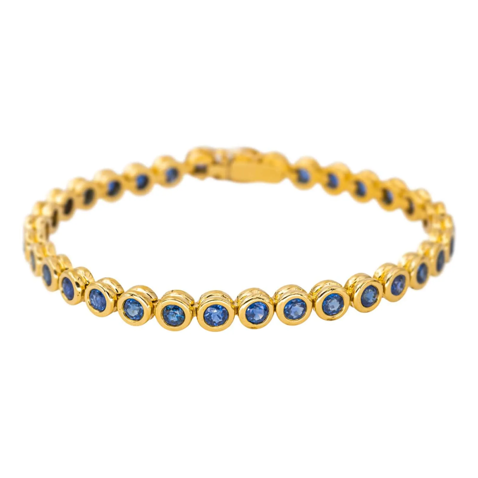 Bracelet tennis en or jaune 18 carats serti de saphirs sold by 58 Facettes
