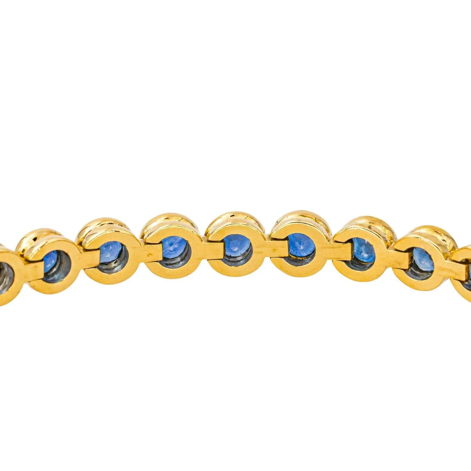 Bracelet tennis en or jaune 18 carats serti de saphirs sold by 58 Facettes product image thumbnail 5