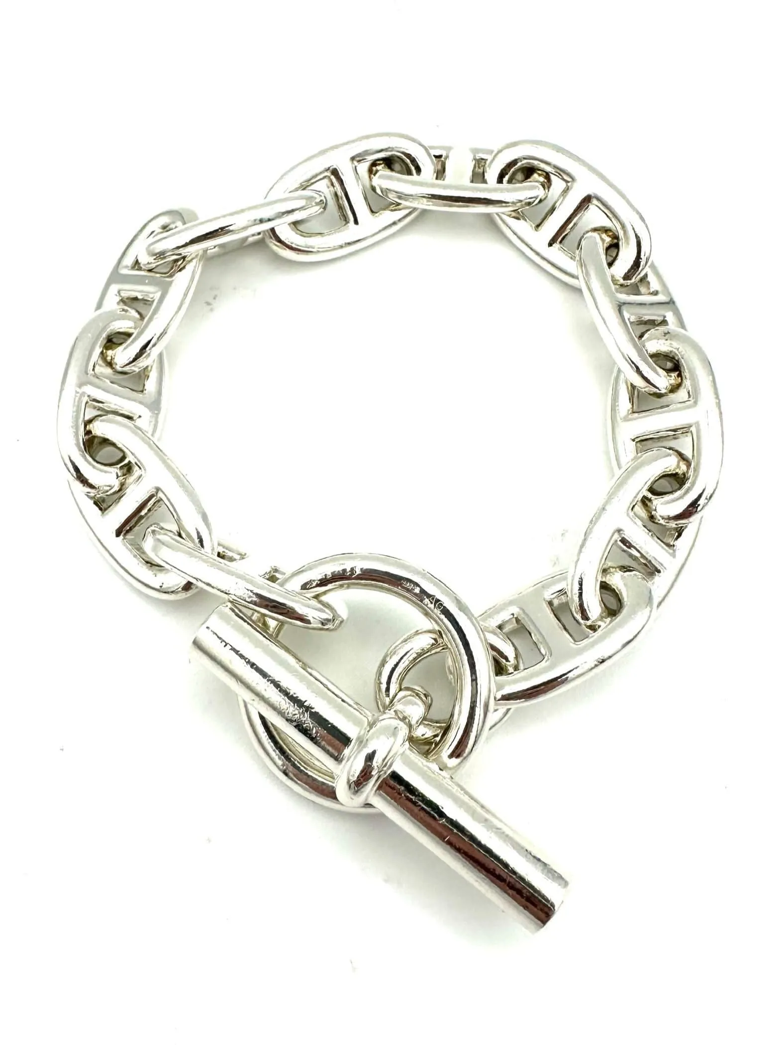 HERMES. Collection "Chaine d'ancre", bracelet argent GM vintage (12) sold by 58 Facettes product image thumbnail 3