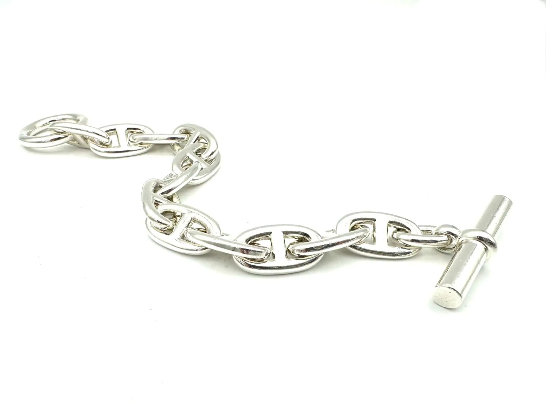 HERMES. Collection "Chaine d'ancre", bracelet argent GM vintage (12) sold by 58 Facettes product image thumbnail 4