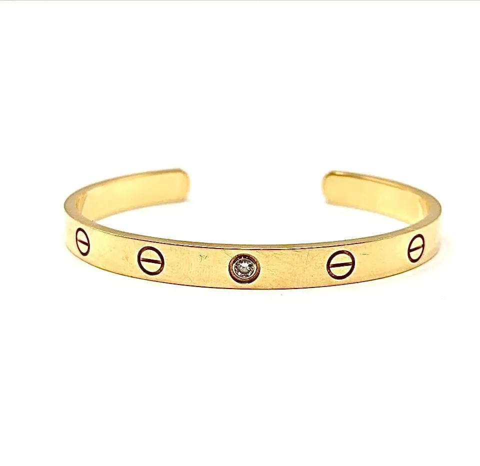 Bracelet Cartier Love T18 or jaune avec 1 diamant sold by 58 Facettes