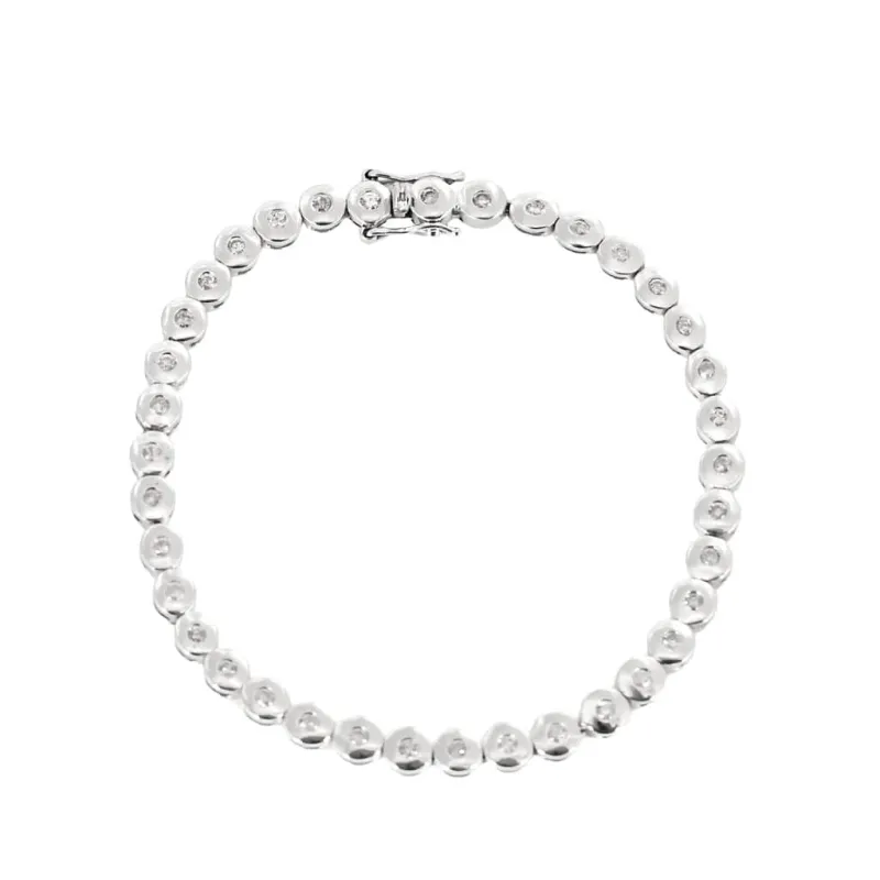 Bracelet en or blanc et diamants sold by 58 Facettes