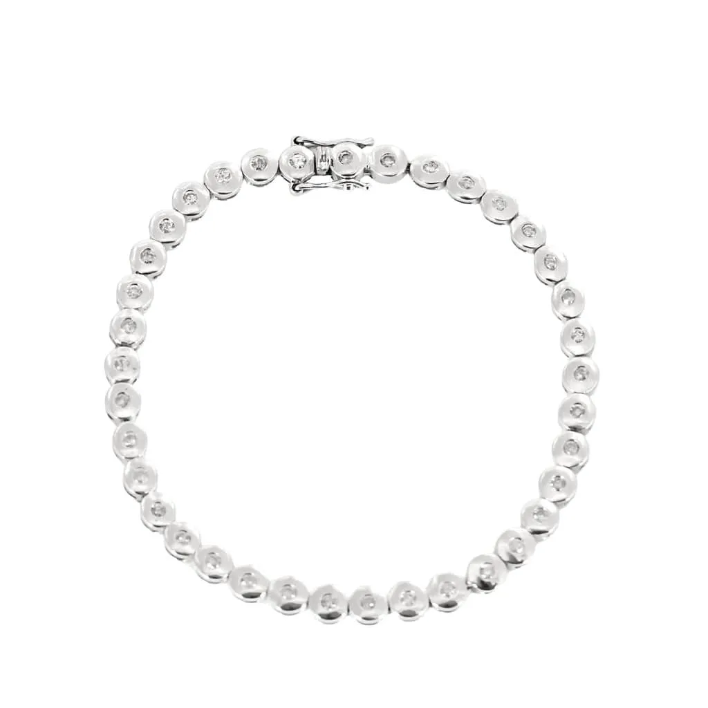 Bracelet en or blanc et diamants sold by 58 Facettes