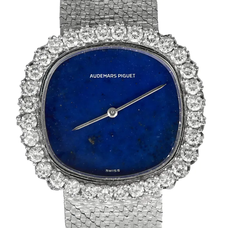 AUDEMARS PIGUET - Montre en or blanc, diamants et lapis lazuli à mouvement mécanique à remontage manuel sold by 58 Facettes