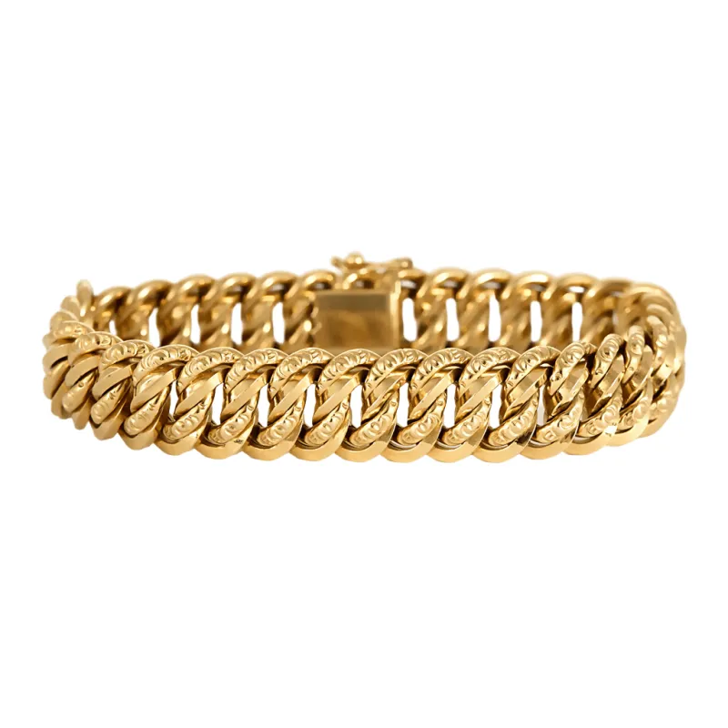 Bracelet gourmette en or jaune sold by 58 Facettes