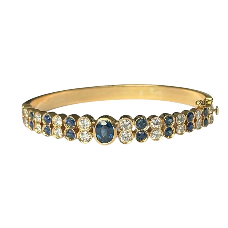 Bracelet jonc saphirs diamants sold by 58 Facettes