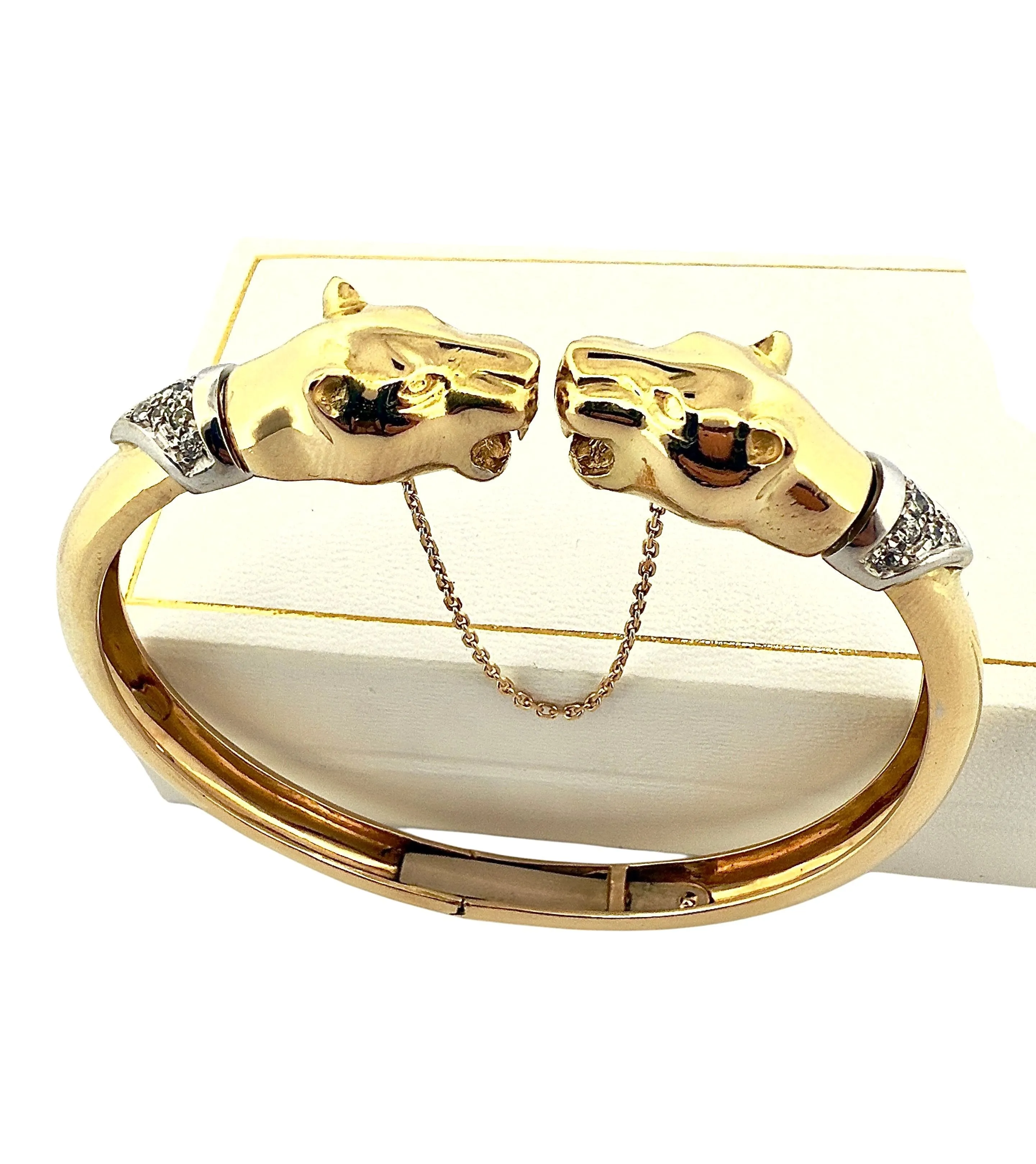 Bracelet jonc têtes de panthères en or jaune 18 carats sold by 58 Facettes