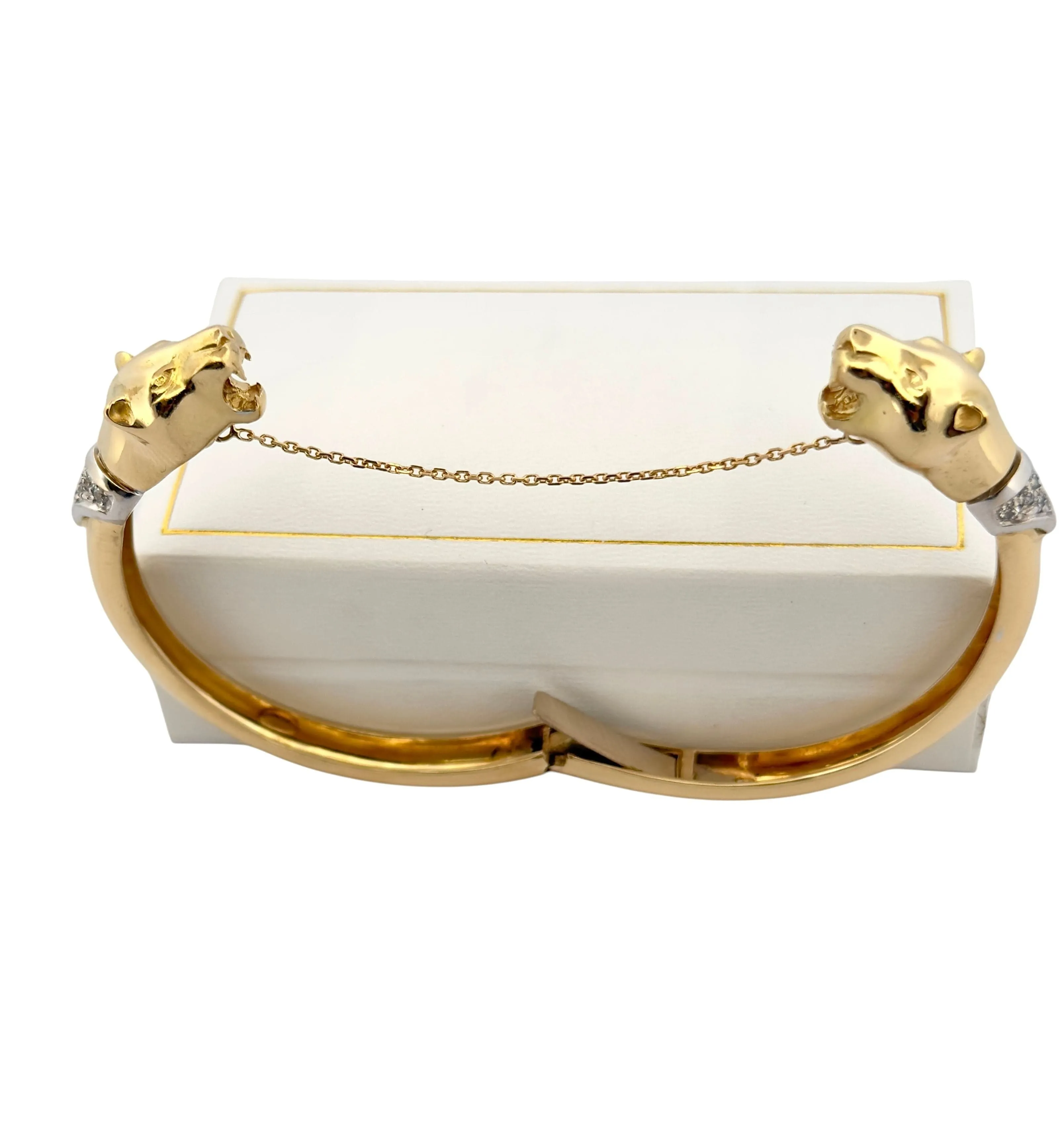 Bracelet jonc têtes de panthères en or jaune 18 carats sold by 58 Facettes product image thumbnail 2