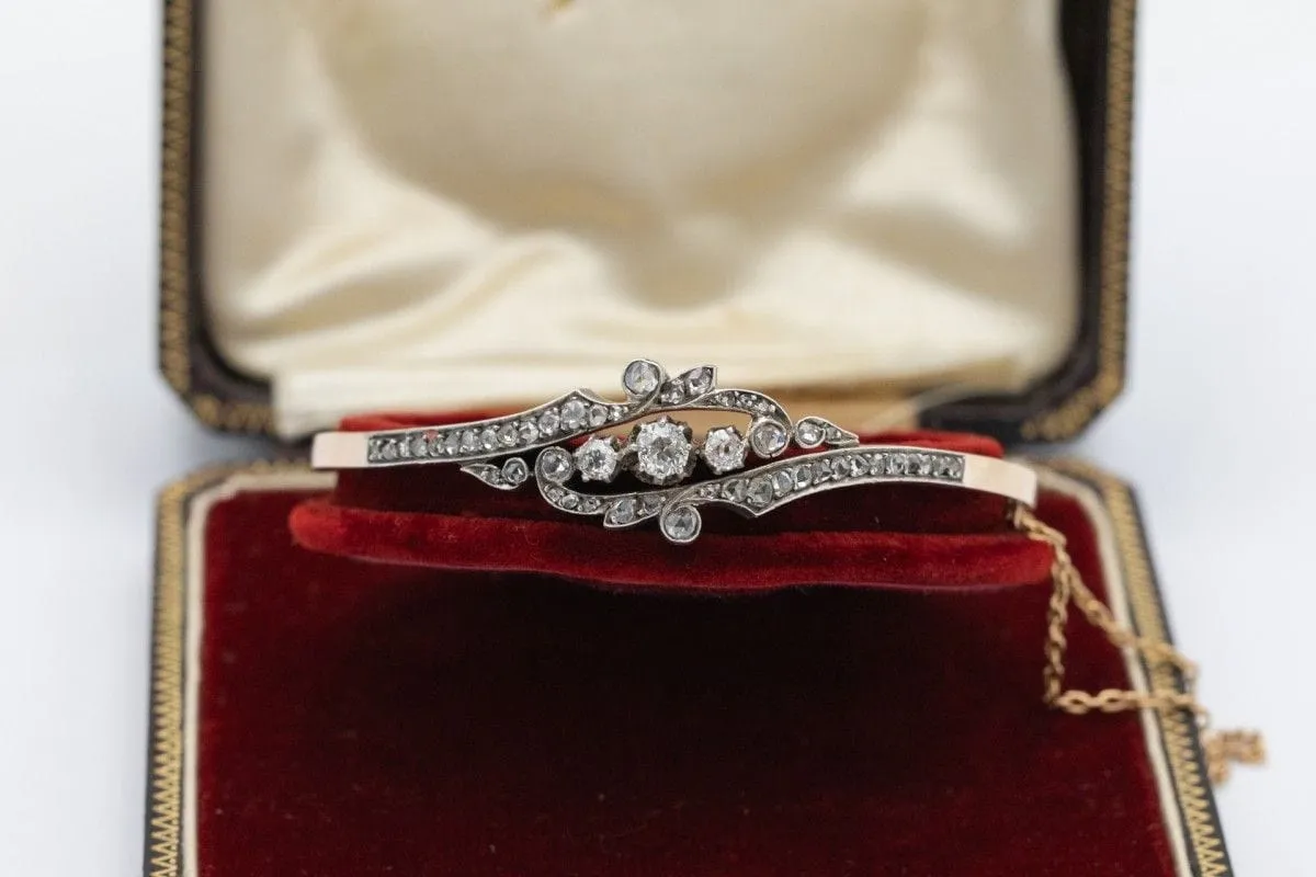 Bracelet ancien en or jaune avec diamants de 1,60 carat, France, début du XXe siècle sold by 58 Facettes product image thumbnail 4