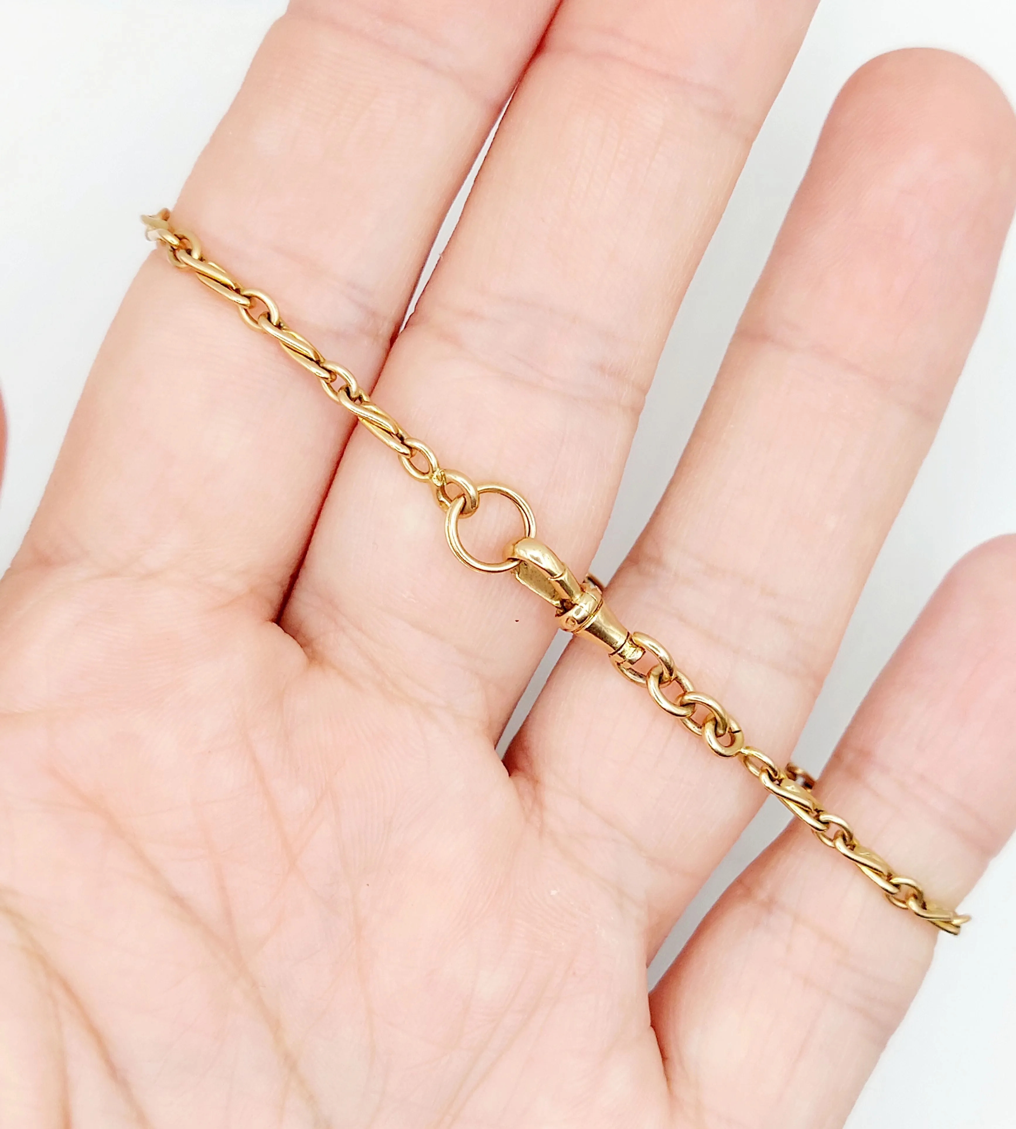 Bracelet antique, chaîne giletière de montre antique or rose (circa 1900) sold by 58 Facettes product image thumbnail 2