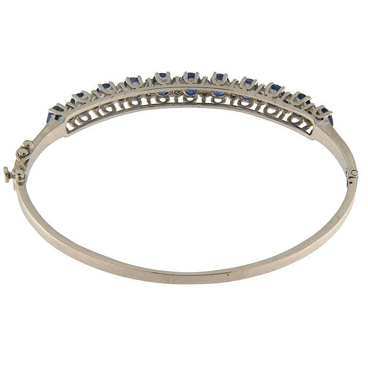 Bracelet rigide en or blanc avec saphirs et diamants sold by 58 Facettes product image thumbnail 4