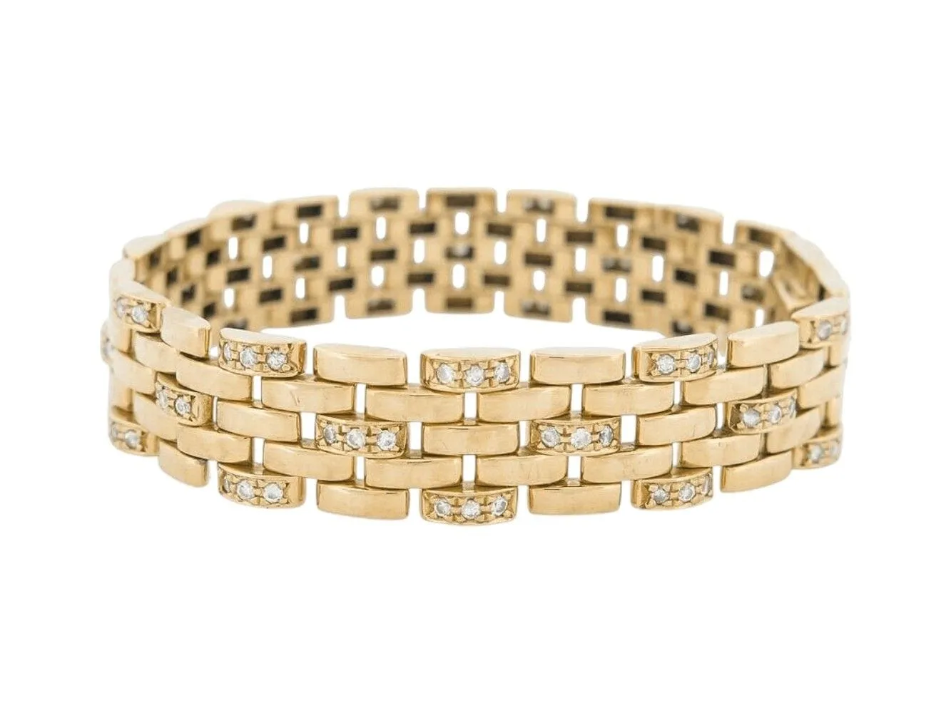 CARTIER - Bracelet Panthère 5 rangs diamants or jaune sold by 58 Facettes product image thumbnail 2
