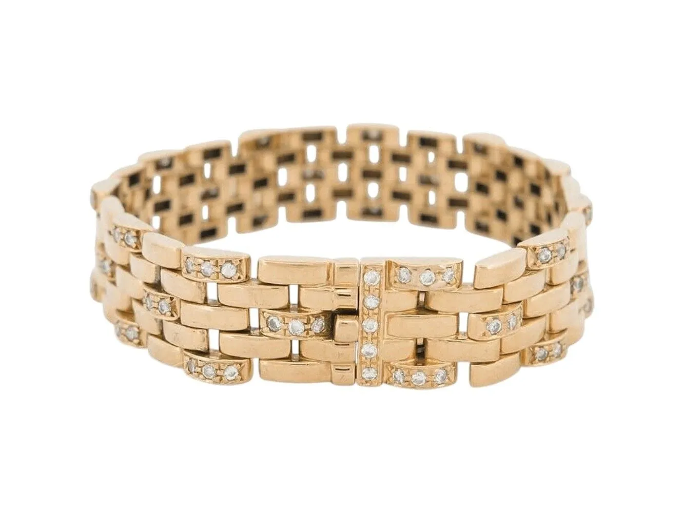 CARTIER - Bracelet Panthère 5 rangs diamants or jaune sold by 58 Facettes product image thumbnail 3