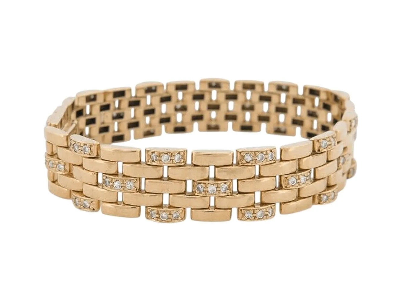 CARTIER - Bracelet Panthère 5 rangs diamants or jaune sold by 58 Facettes product image thumbnail 4
