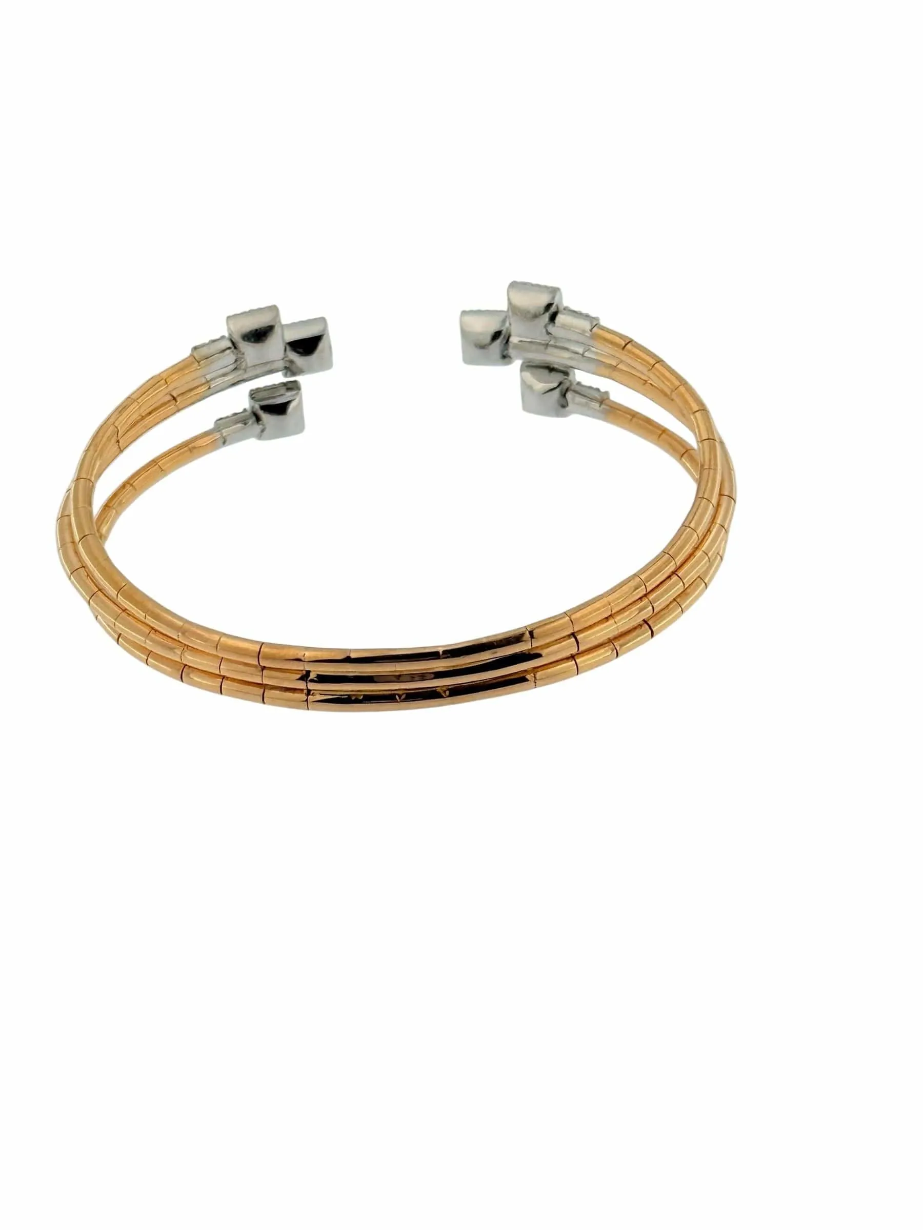 Bracelet manchette or rose et or blanc, diamants naturels sold by 58 Facettes product image thumbnail 3