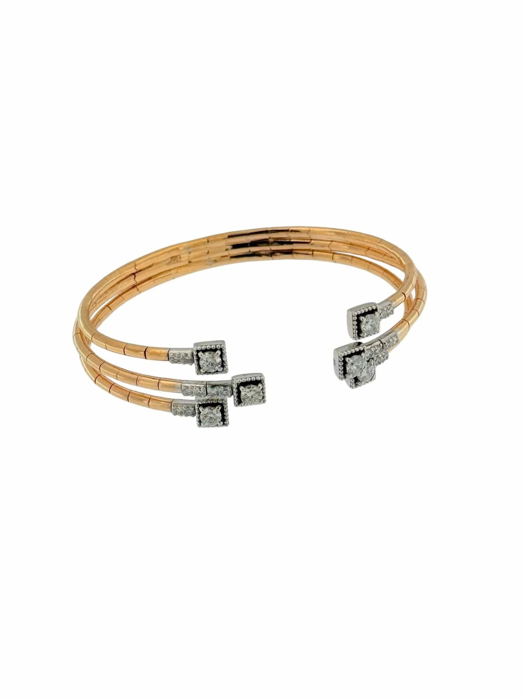 Bracelet manchette or rose et or blanc, diamants naturels sold by 58 Facettes product image thumbnail 5