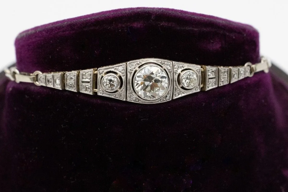 Bracelet Art Déco avec de beaux diamants taille ancienne sold by 58 Facettes product image thumbnail 4
