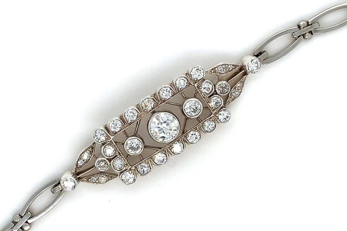 Antique Art Déco bracelet with 3.00 ct diamonds, circa 1930 sold by 58 Facettes product image thumbnail 5