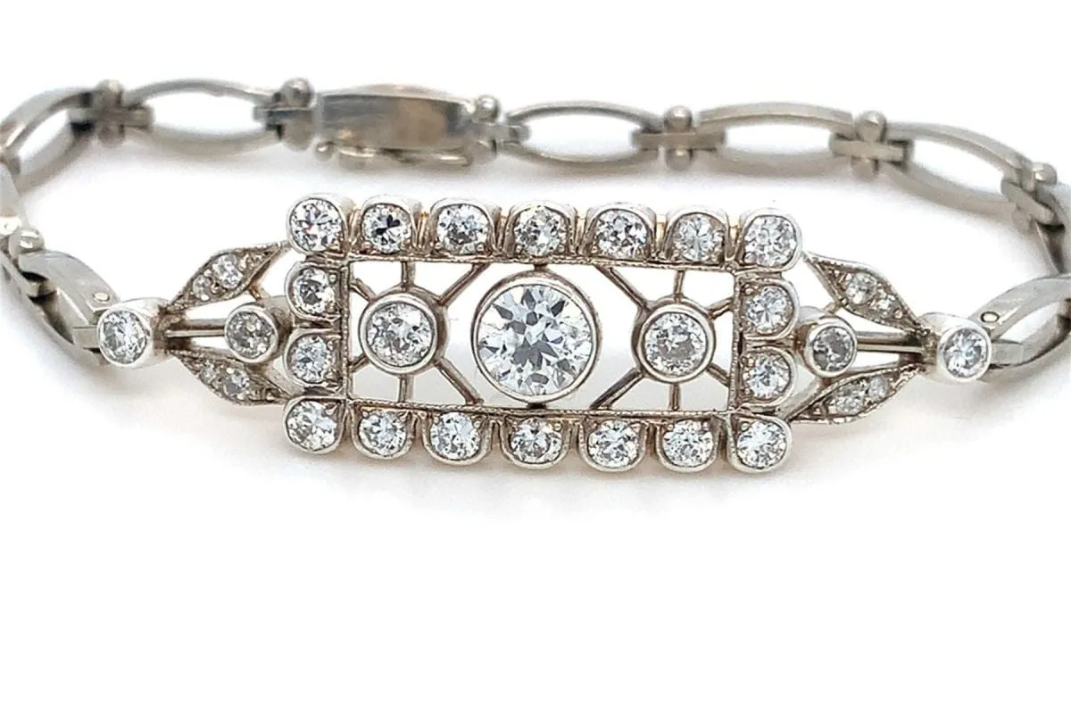 Antique Art Déco bracelet with 3.00 ct diamonds, circa 1930 sold by 58 Facettes product image thumbnail 3
