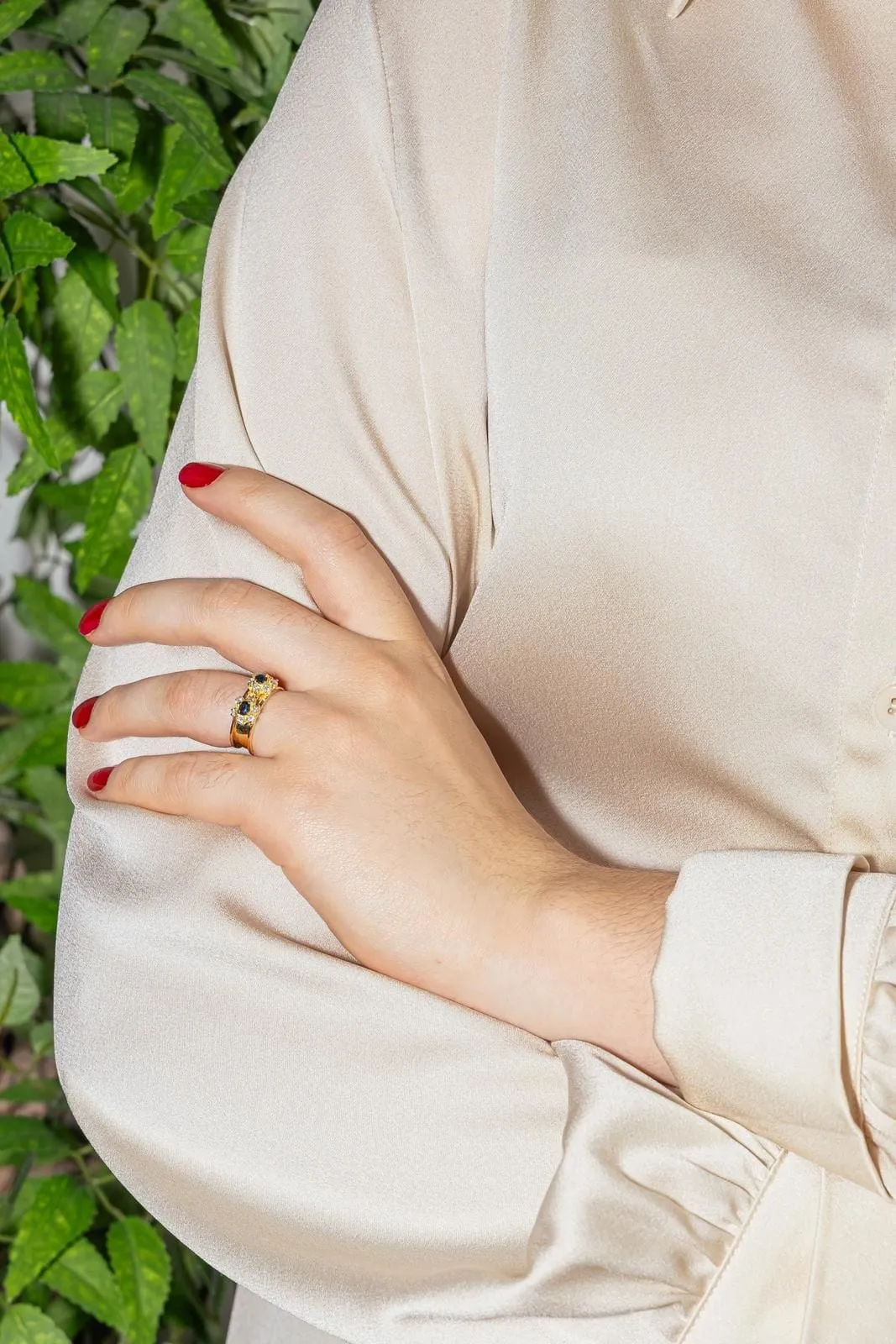 Bague Bandeau Or jaune Saphir, Diamant sold by 58 Facettes product image thumbnail 2