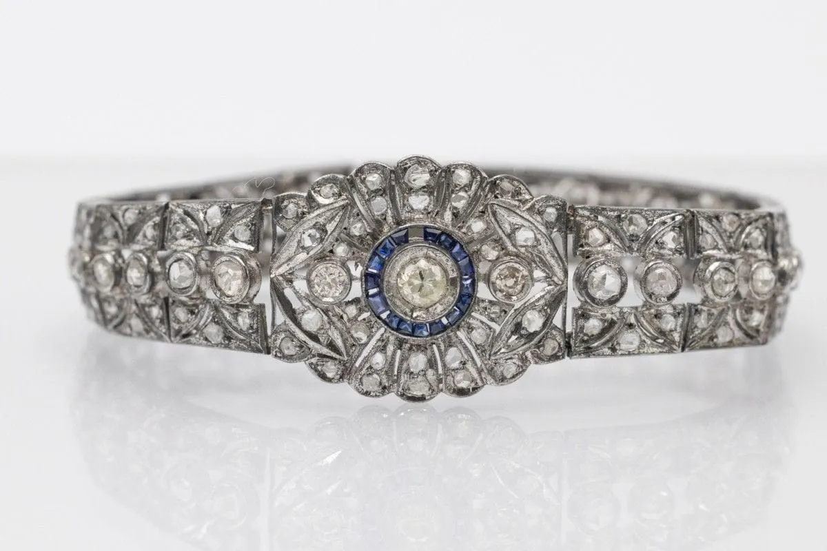 Bracelet ancien d'époque Art Déco, richement serti de pierres précieuses sold by 58 Facettes product image thumbnail 2