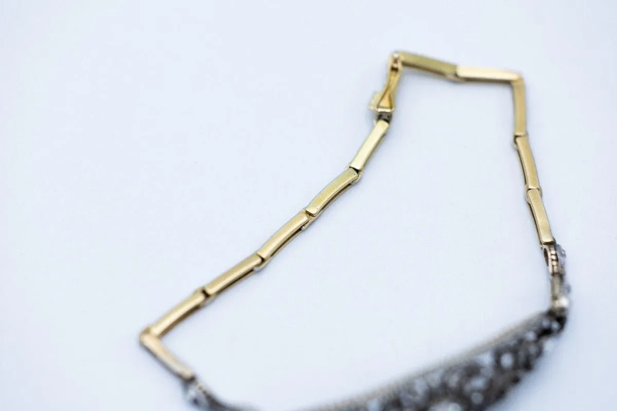 Bracelet Art Nouveau en or jaune avec diamants taille rose sold by 58 Facettes product image thumbnail 4