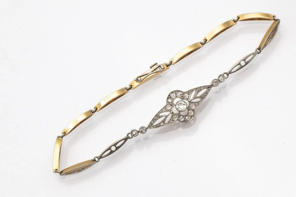 Bracelet en or jaune et platine avec diamants du début du XXe siècle sold by 58 Facettes product image thumbnail 4