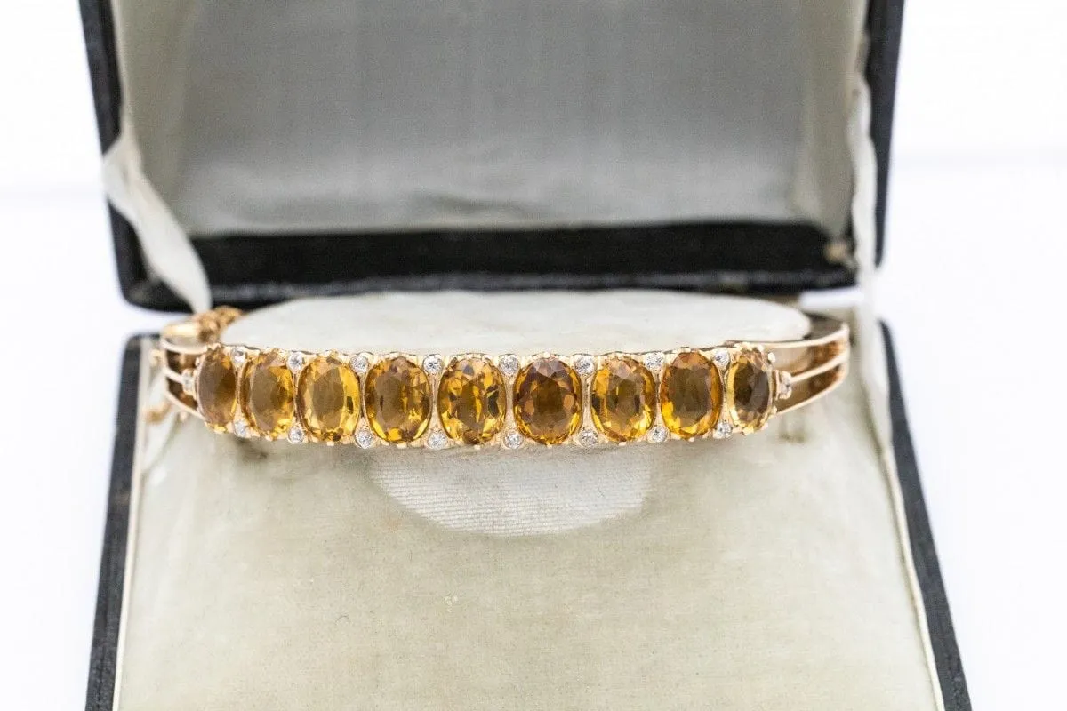 Bracelet unique en or avec citrines ovales et diamants sold by 58 Facettes product image thumbnail 4