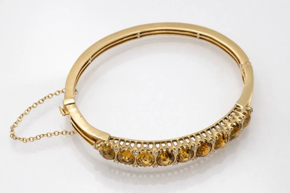 Bracelet unique en or avec citrines ovales et diamants sold by 58 Facettes product image thumbnail 5