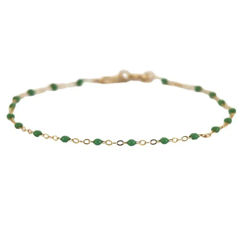 GIGI Clozeau - Classique Gigi - Bracelet en or jaune et résine verte sold by 58 Facettes