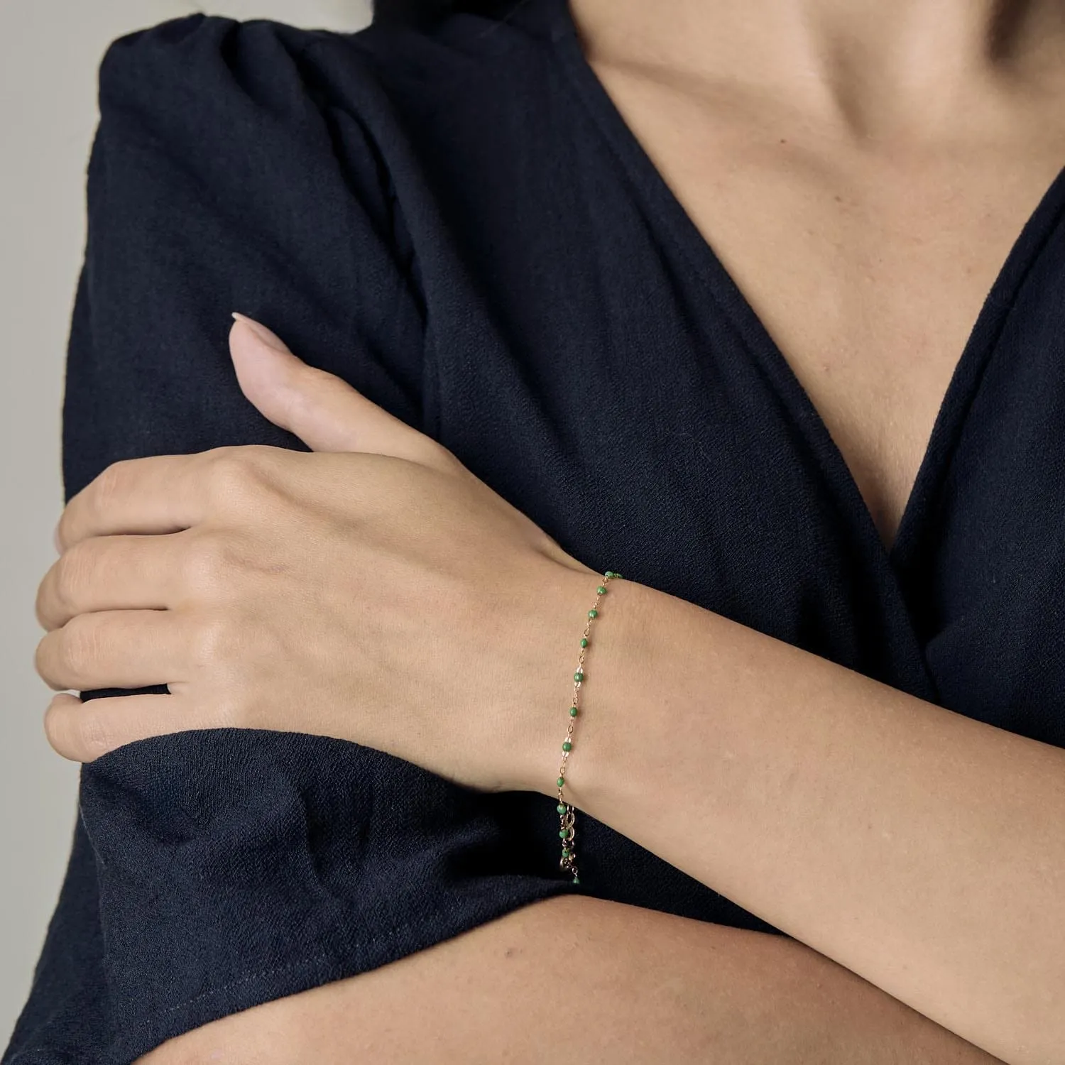 GIGI Clozeau - Classique Gigi - Bracelet en or jaune et résine verte sold by 58 Facettes product image thumbnail 2