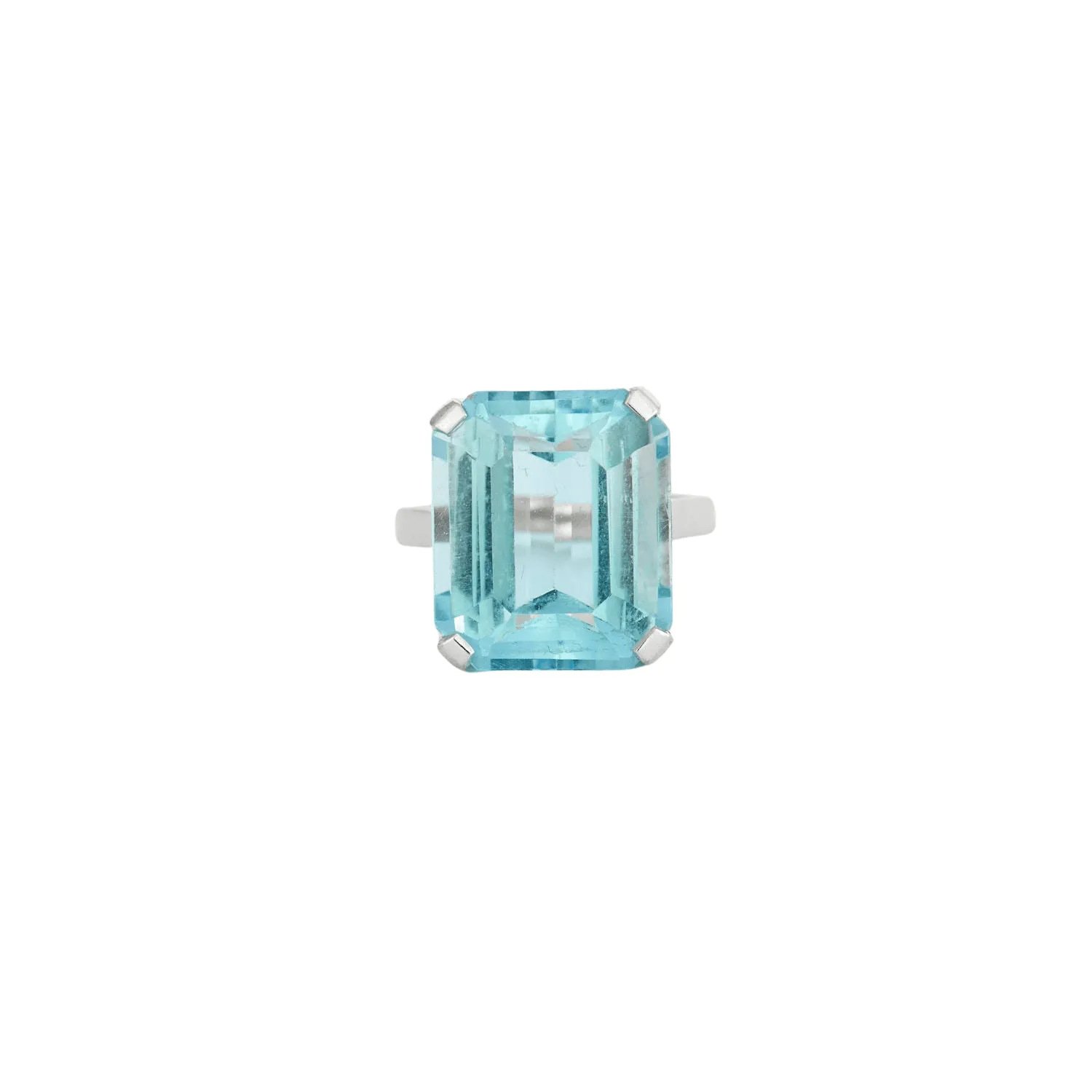 Bague en or blanc 750 ornée d’une topaze bleue sold by 58 Facettes