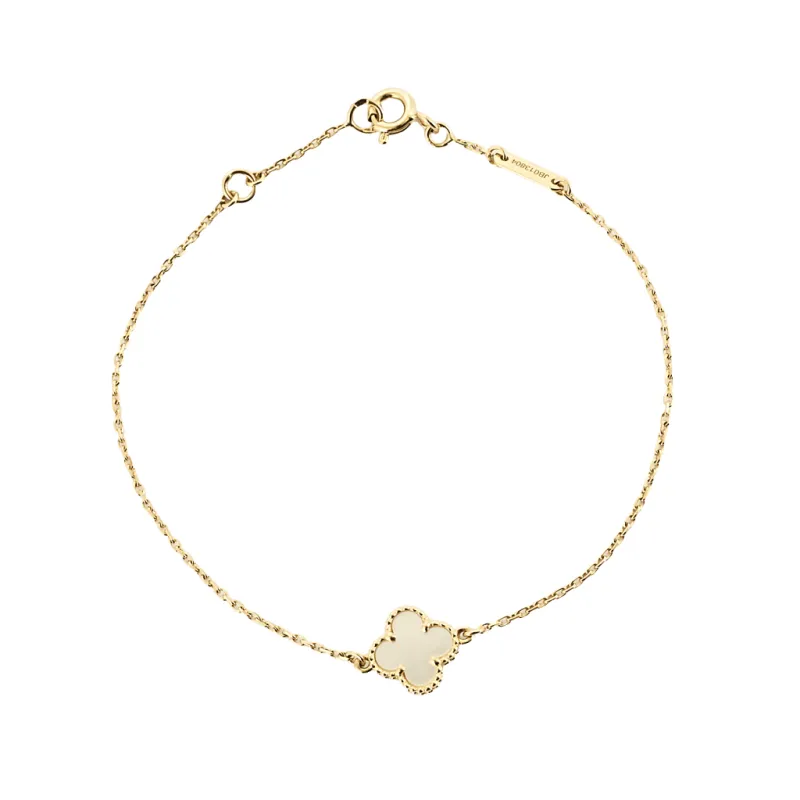 Van Cleef & Arpels - Sweet Alhambra- Bracelet en or jaune et nacre blanche sold by 58 Facettes