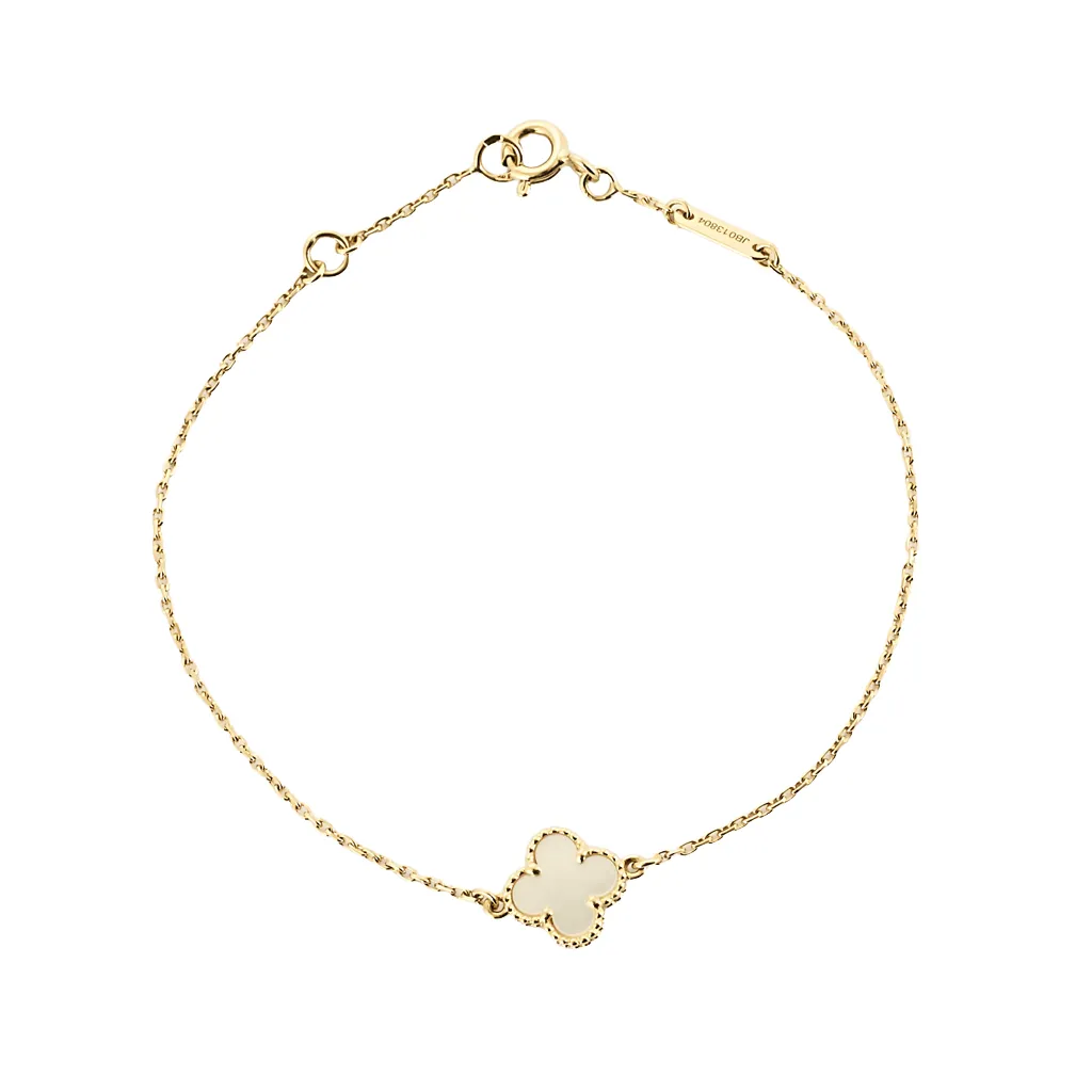 Van Cleef & Arpels - Sweet Alhambra- Bracelet en or jaune et nacre blanche sold by 58 Facettes