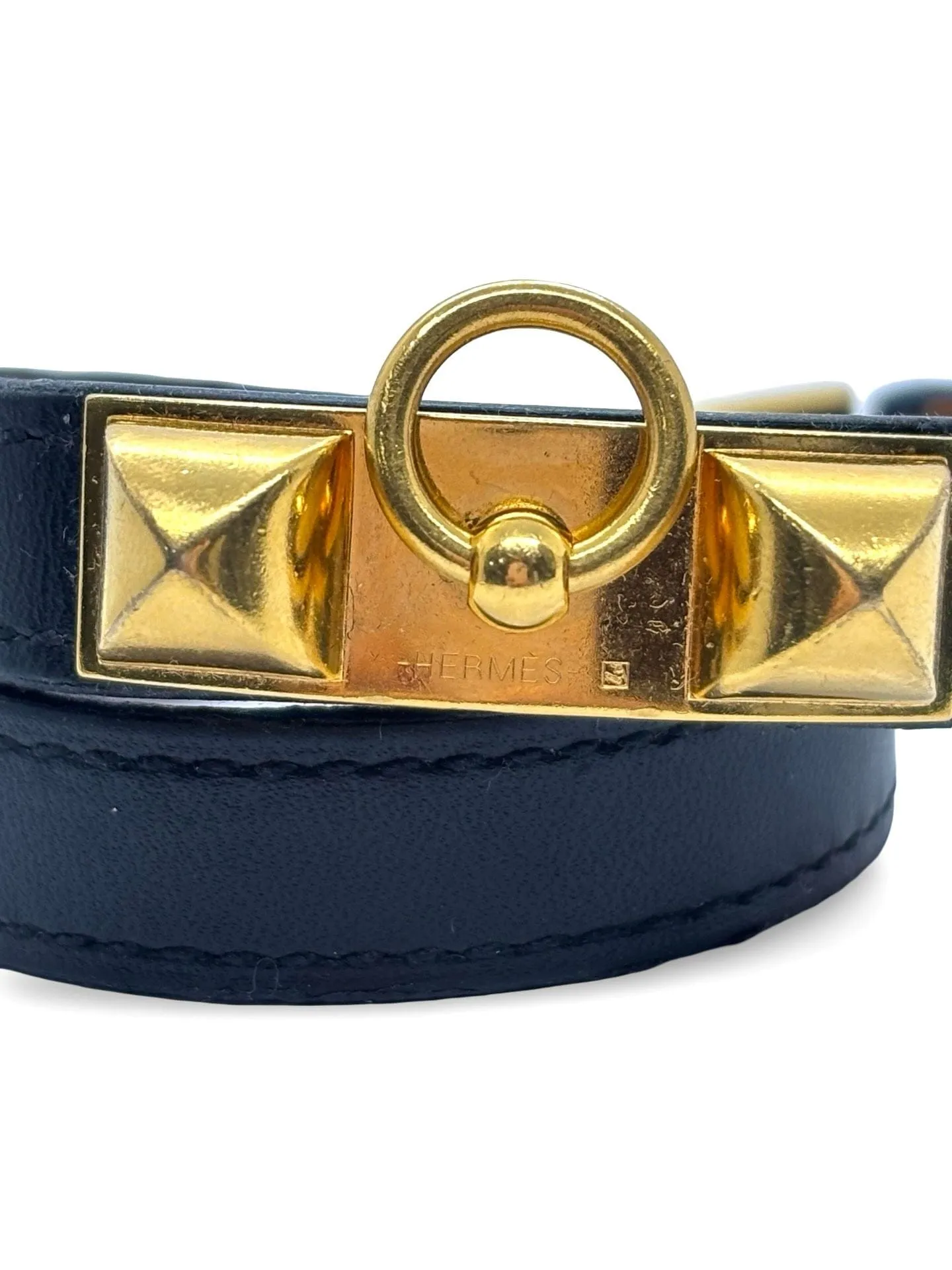 Bracelet double tour Hermès Rivale plaqué or sold by 58 Facettes product image thumbnail 2