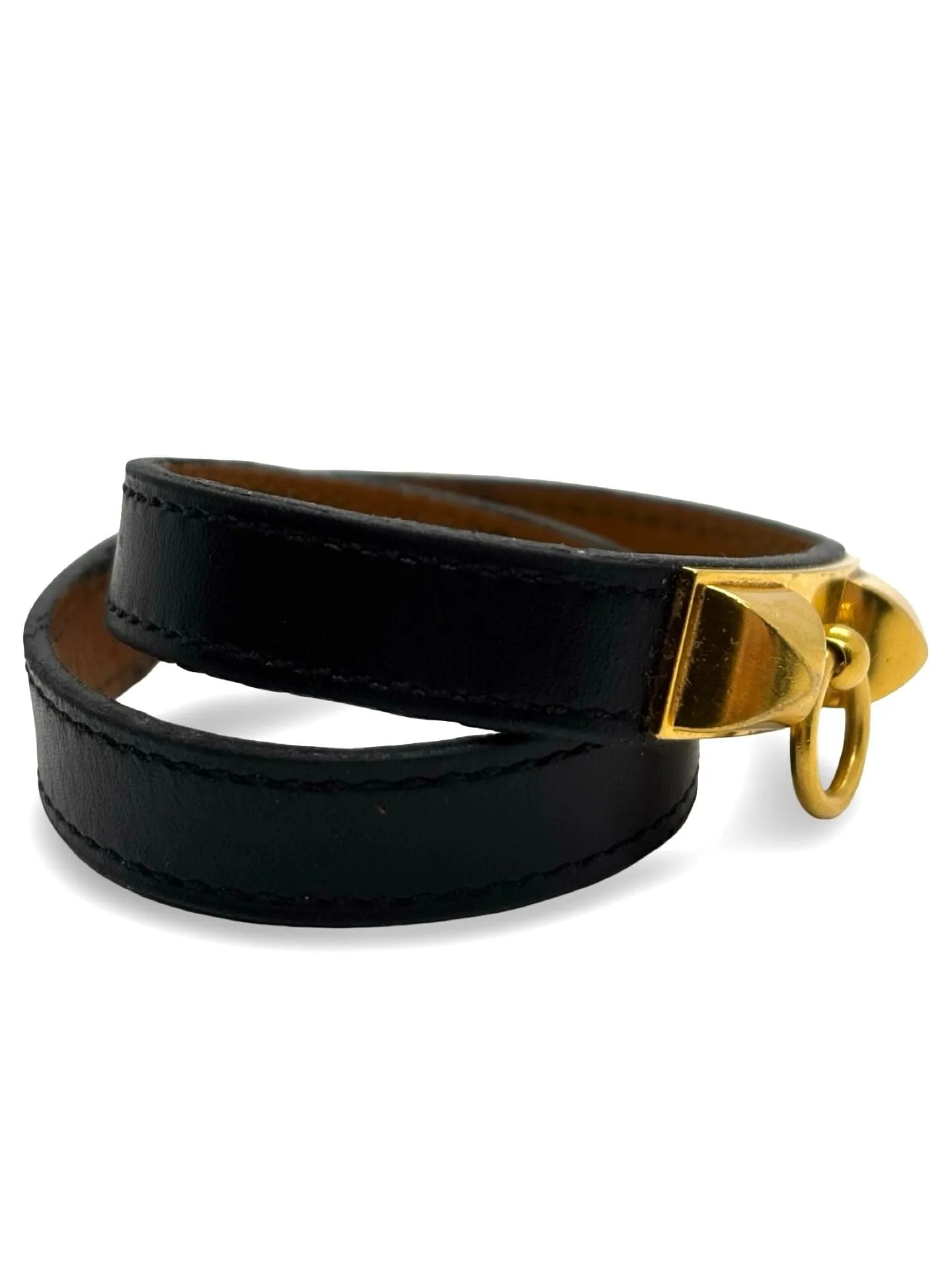 Bracelet double tour Hermès Rivale plaqué or sold by 58 Facettes product image thumbnail 3