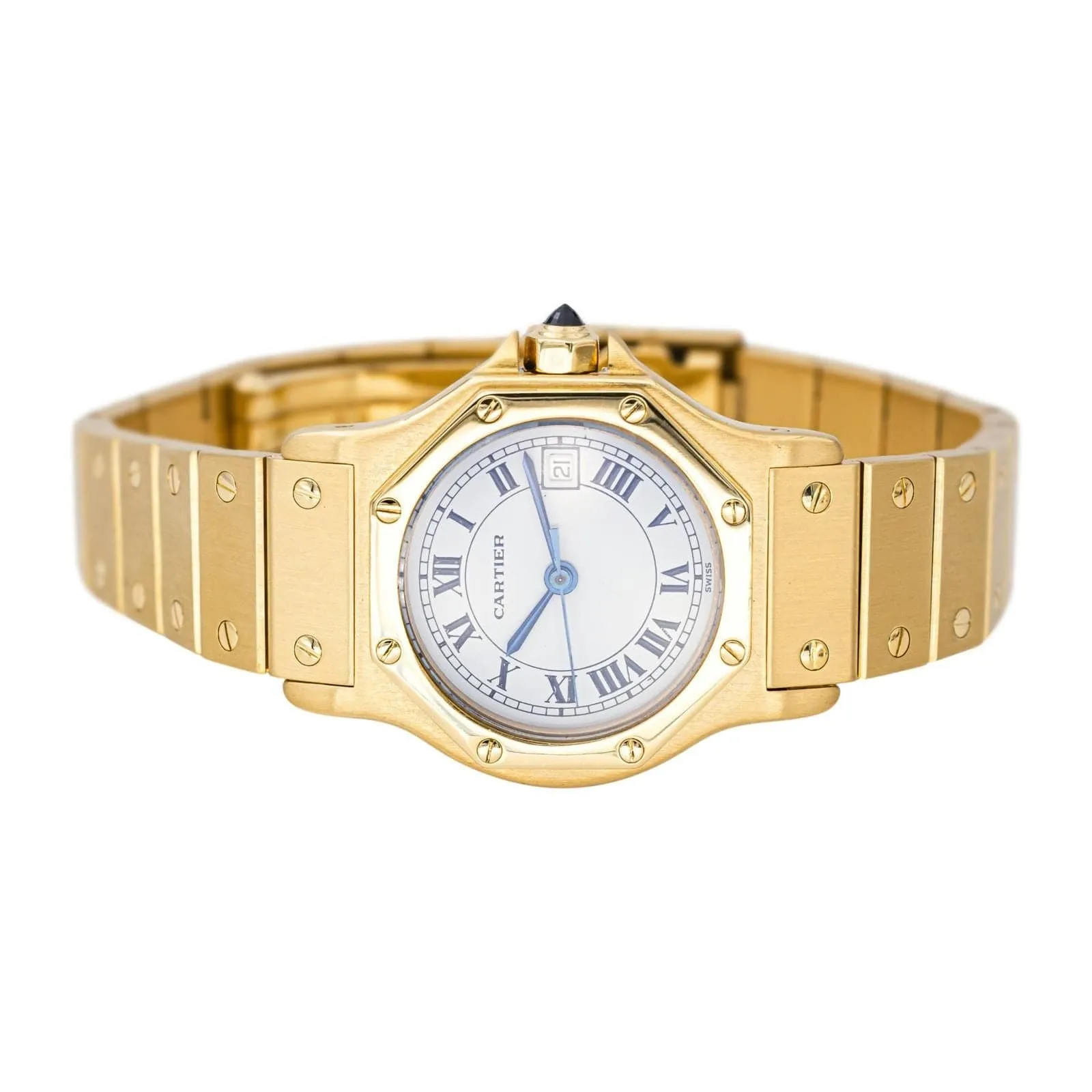 Cartier Santos - Montre octogonale en or jaune 18 carats sold by 58 Facettes product image thumbnail 3